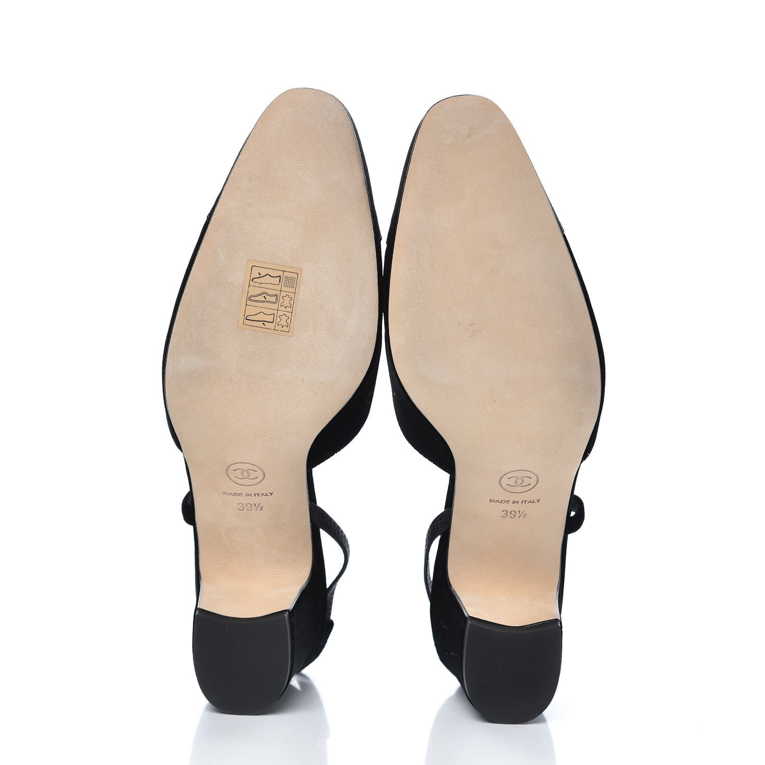 Chanel Velvet Grosgrain Cap Toe CC Slingback Pumps 39.5 Black 5 of 9
