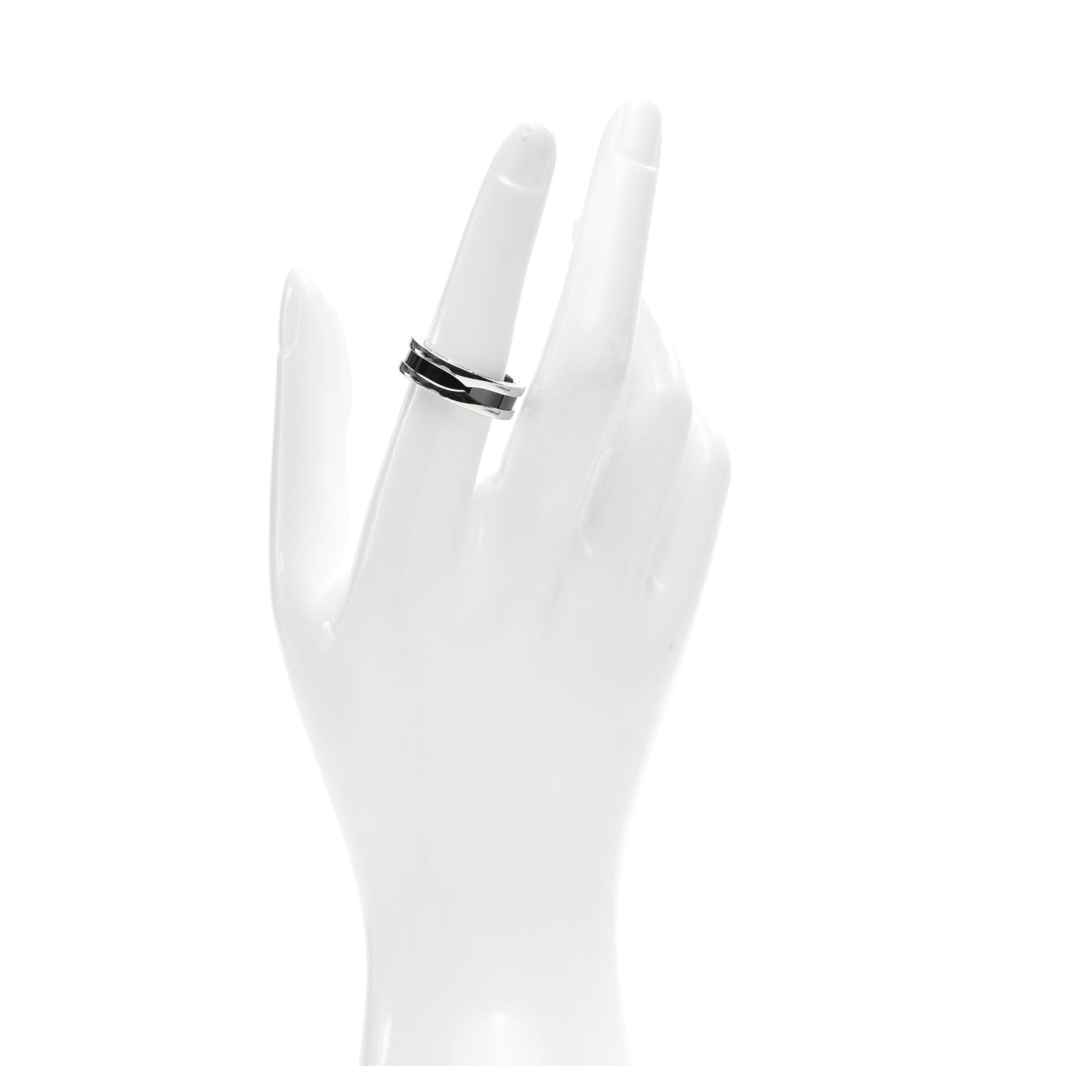 Bulgari Sterling Silver Ceramic Save The Children One-Band Ring 56 7.5 2 of 7