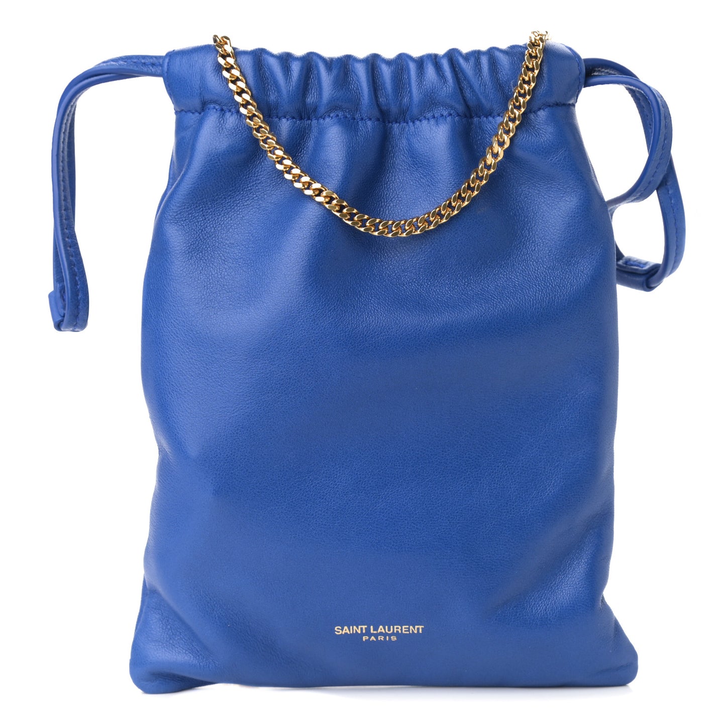 Lambskin Paris Drawstring Pouch Bleu Majorelle