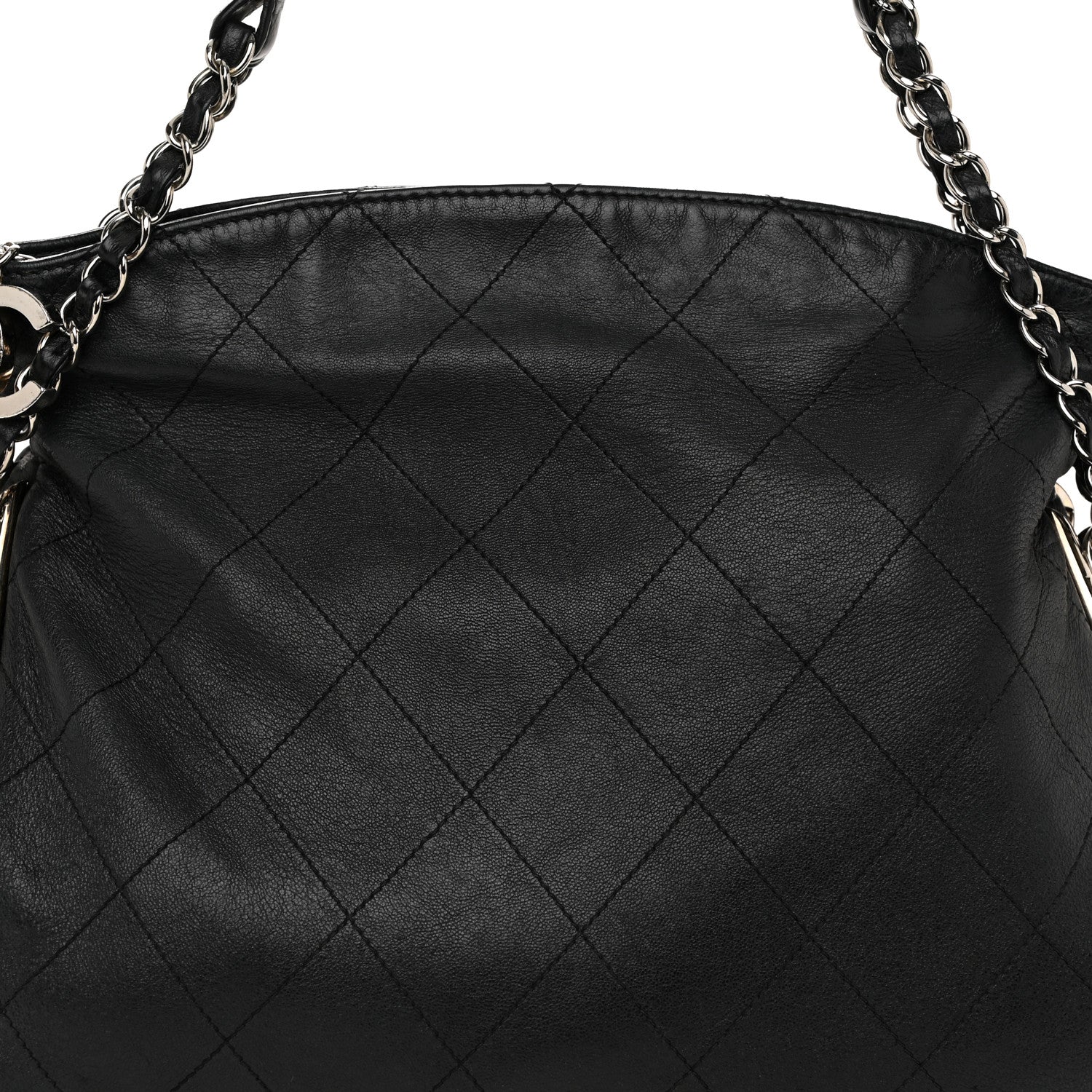Chanel Lambskin Stitched Medium Ultimate Soft Tote Black 8 of 11
