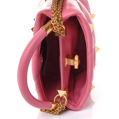 Valentino Garavani Nappa Small Roman Stud The Handle Bag Flamingo Pink 5 of 10
