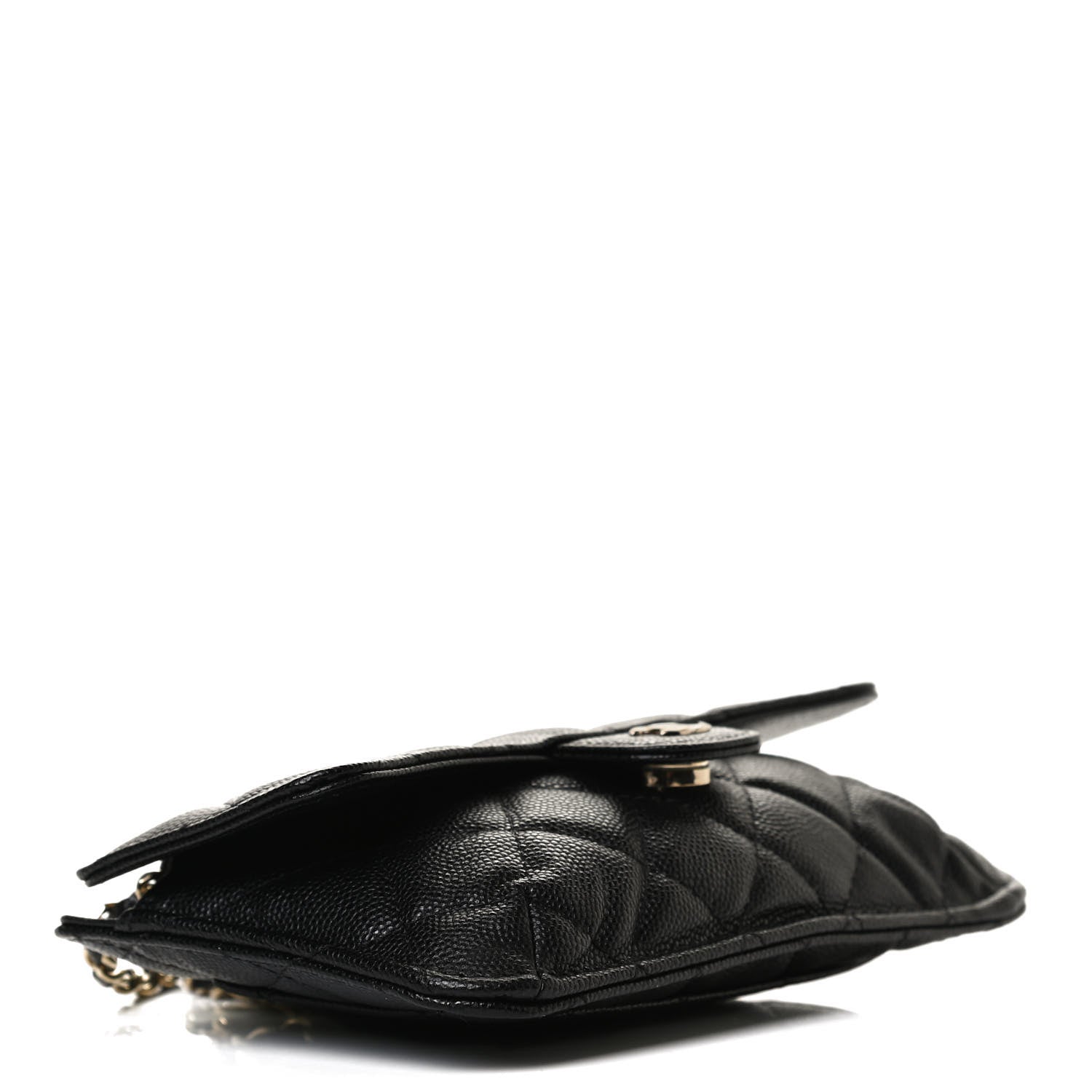 Chanel Caviar Fabric Quilted Foldable Tote With Chain Black Multicolor 7 of 14