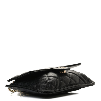 Chanel Caviar Fabric Quilted Foldable Tote With Chain Black Multicolor 7 of 14