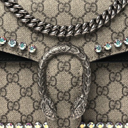 Gucci GG Supreme Monogram Crystal Small Dionysus Shoulder Bag Black 8 of 10