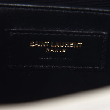 Saint Laurent Grain De Poudre Textured Mixed Matelasse Triquilt Small Monogram Satchel Crema Soft 6 of 8