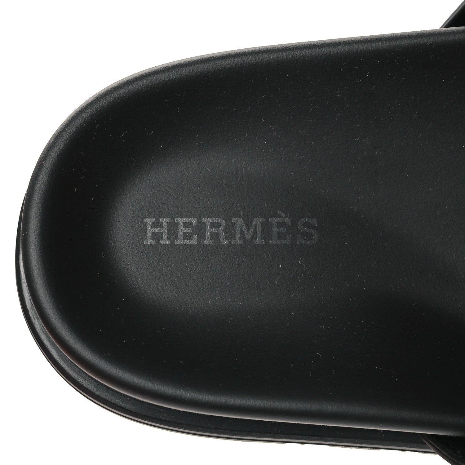 Hermes Calfskin Womens Chypre Sandals 39 Black 8 of 9