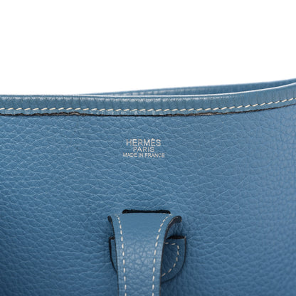 Hermes Taurillon Clemence Evelyne II PM Blue Jean 8 of 9
