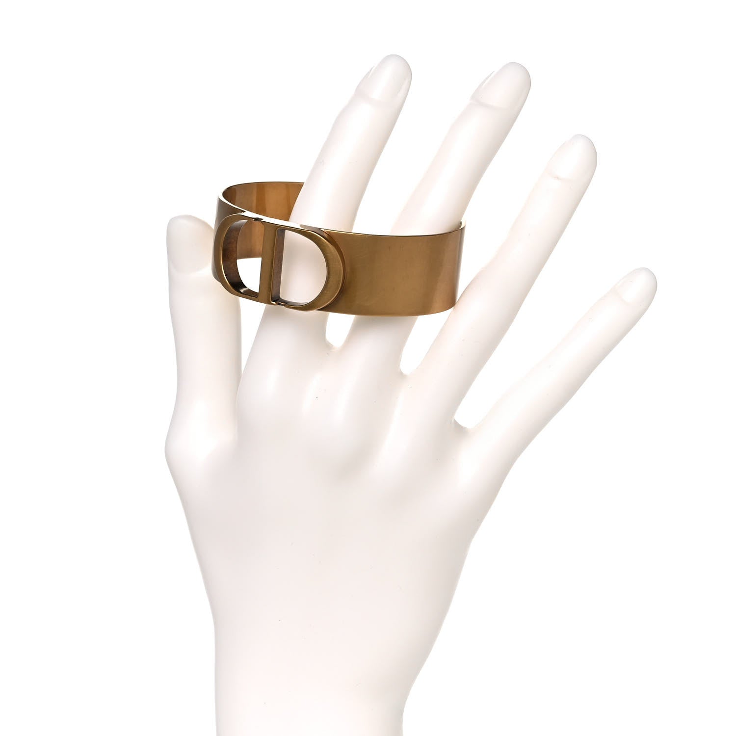 Christian Dior Metal 30 Montaigne Cuff Bracelet Gold 2 of 4