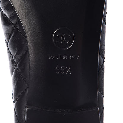 Chanel Aged Calfskin Quilted Cap Toe Ballerina Flats 35.5 Black 7 of 9