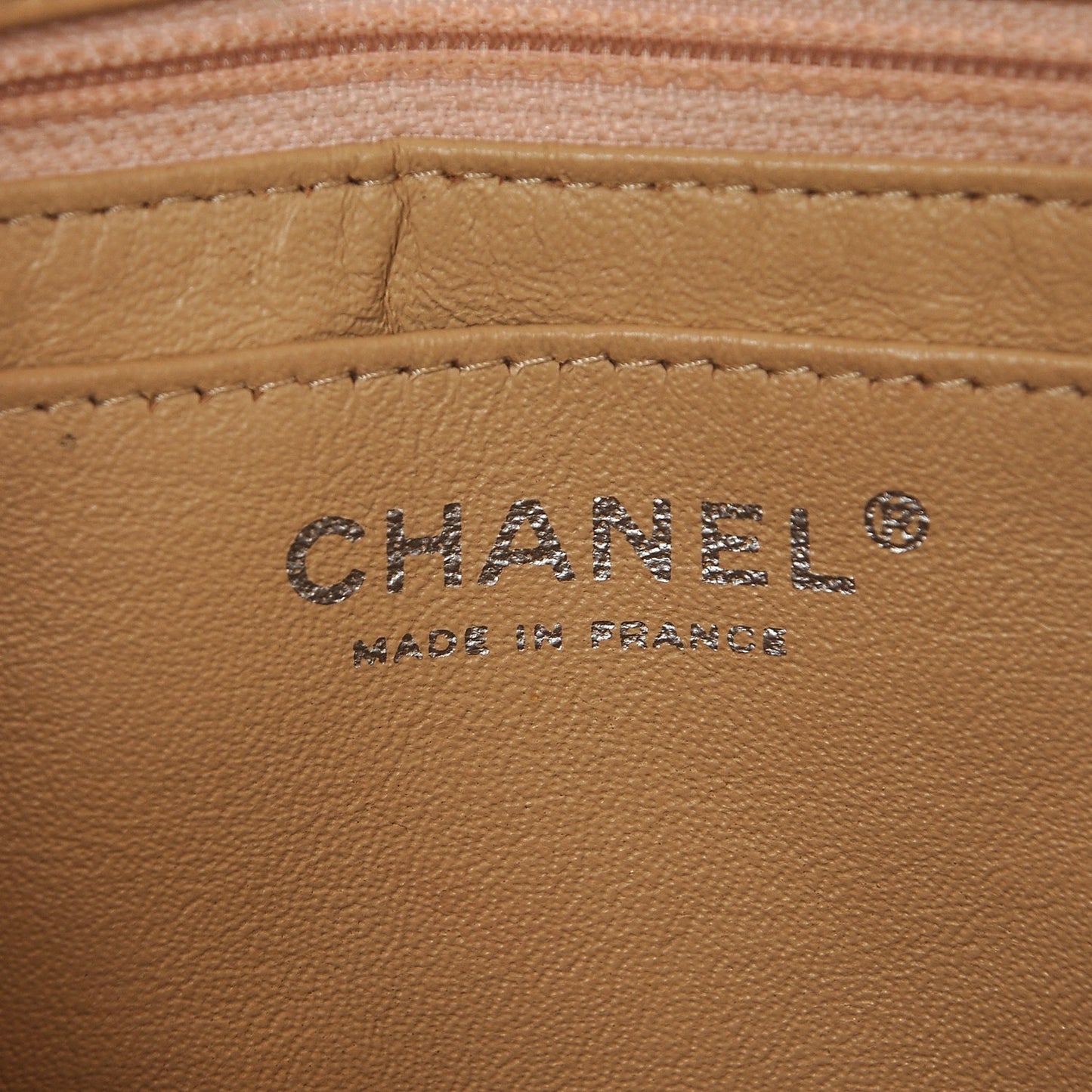 Lambskin Quilted Jumbo Single Flap Beige Clair
