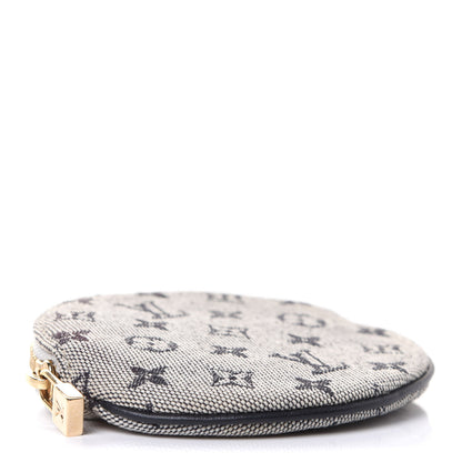 Louis Vuitton Mini Lin Croisette Round Coin Purse Blue 4 of 7