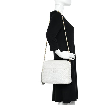 Chanel Lambskin Quilted Tassel Camera Case White 2 of 11