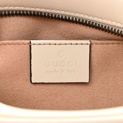 Gucci Calfskin Matelasse Small GG Marmont Chain Shoulder Bag White 6 of 10