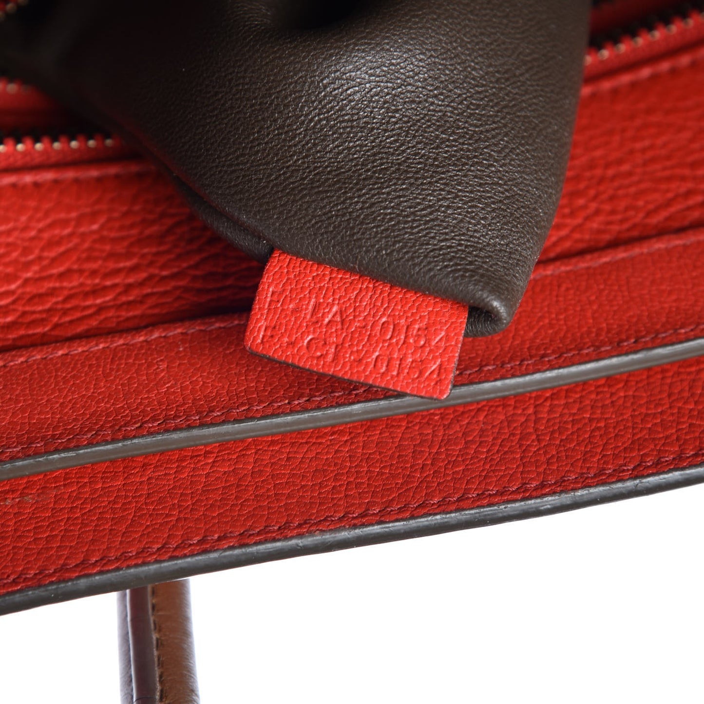 Goatskin Micro Bi-Color Luggage Red