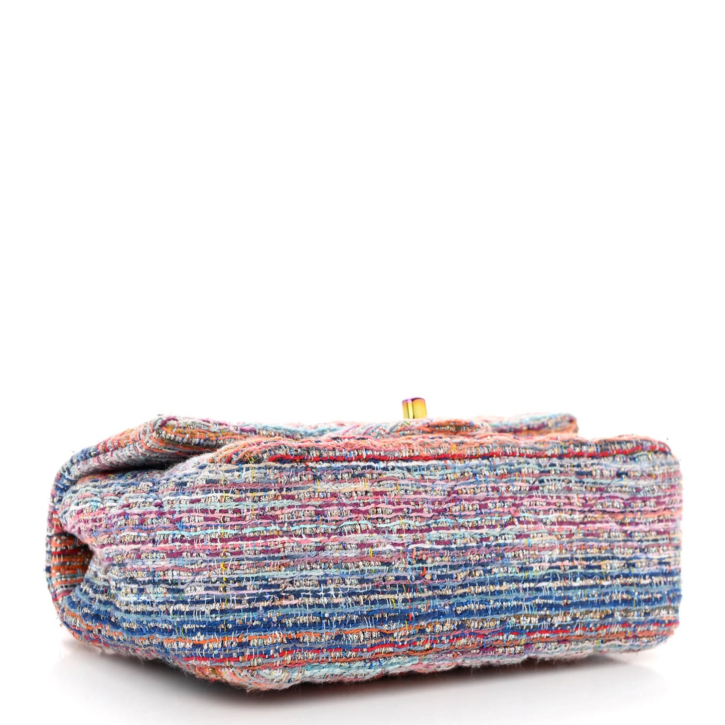 Tweed Quilted Mini Rectangular Flap Blue Pink Orange