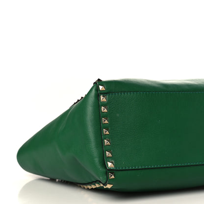 Valentino Garavani Vitello Rockstud Double Handle Tote Pop Green 7 of 11
