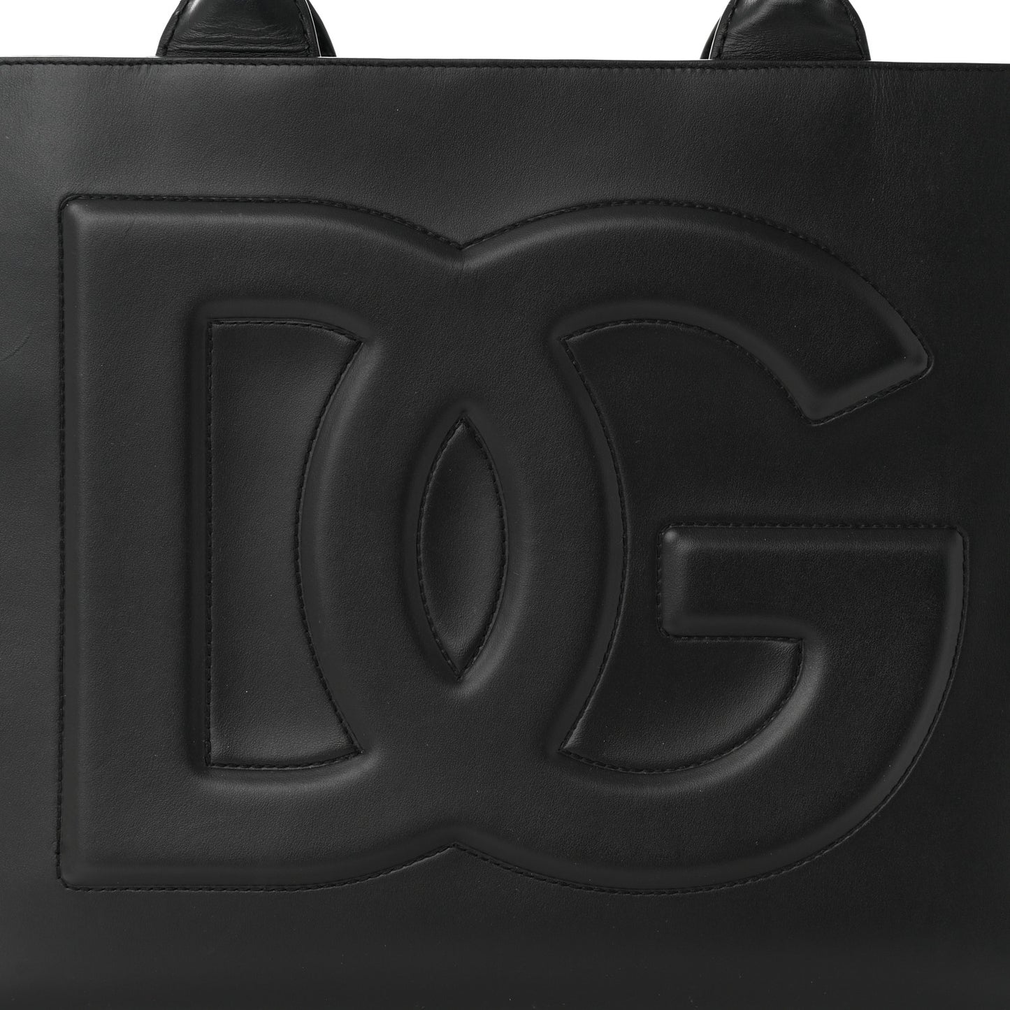 Calfskin Medium DG Daily Shopper Tote Black
