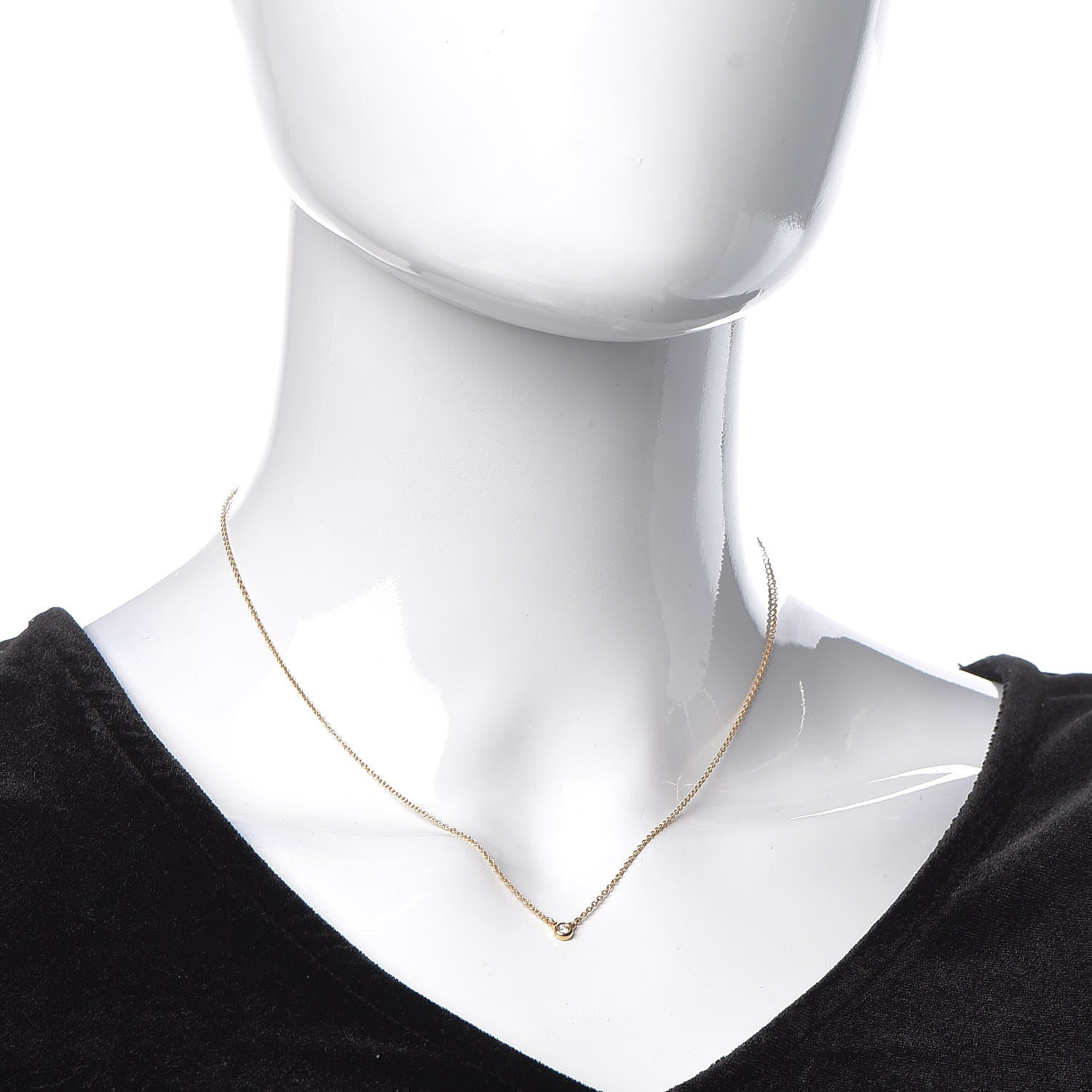 Tiffany 18K Rose Gold Diamond .03ct Elsa Peretti Diamonds by the Yard Pendant Necklace 2 of 8