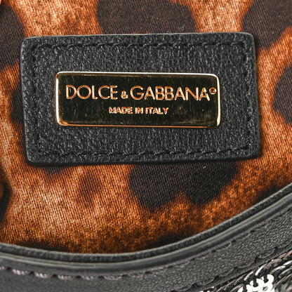 Dolce & Gabbana Sequin Small Miss Sicily Satchel Black 8 of 10
