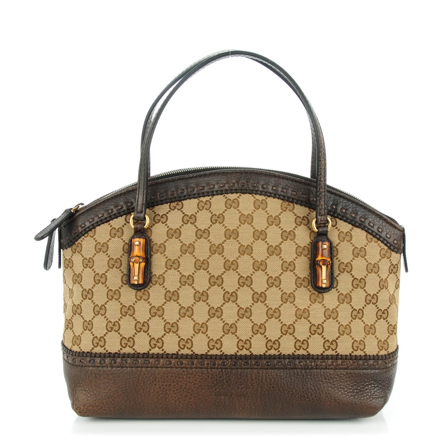 Monogram Laidback Crafty Dome Satchel Dark Brown