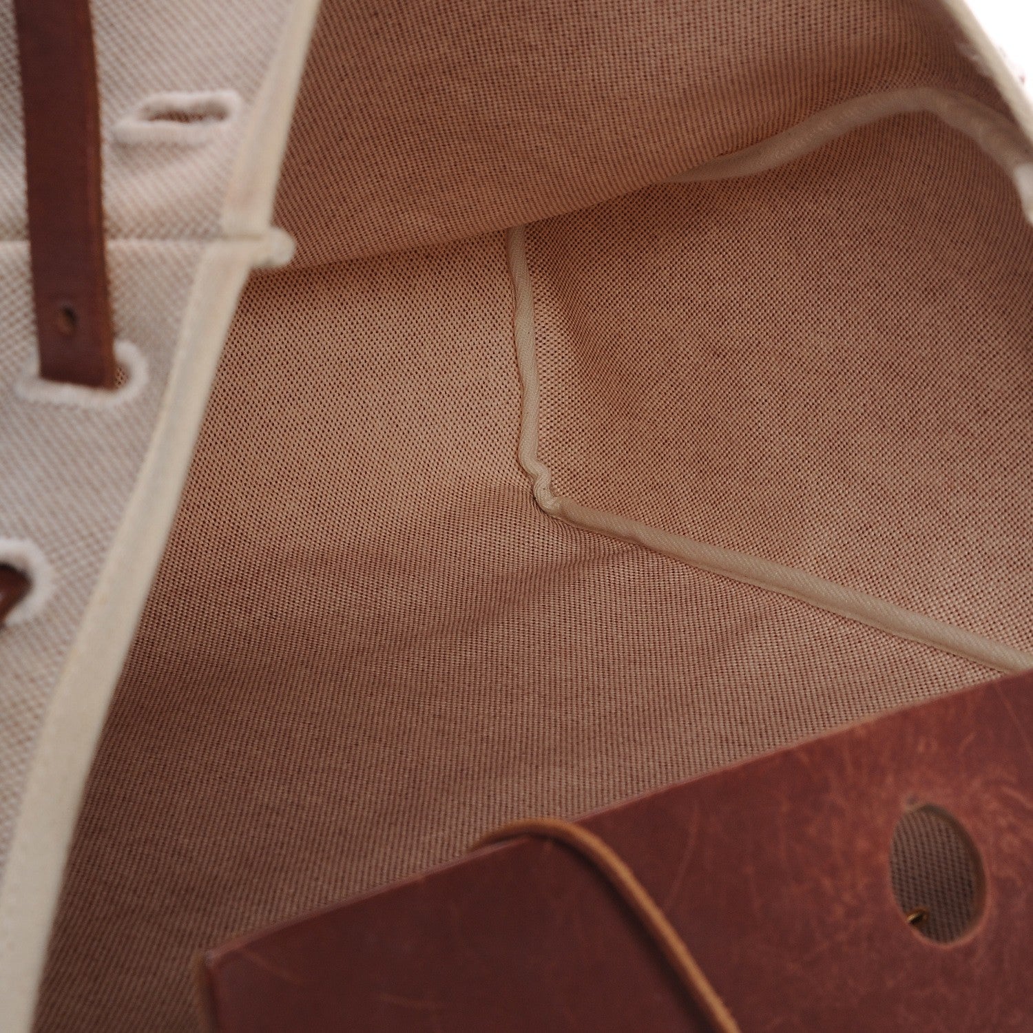 Hermes Toile Calfskin Herbag 39 GM Natural 5 of 9