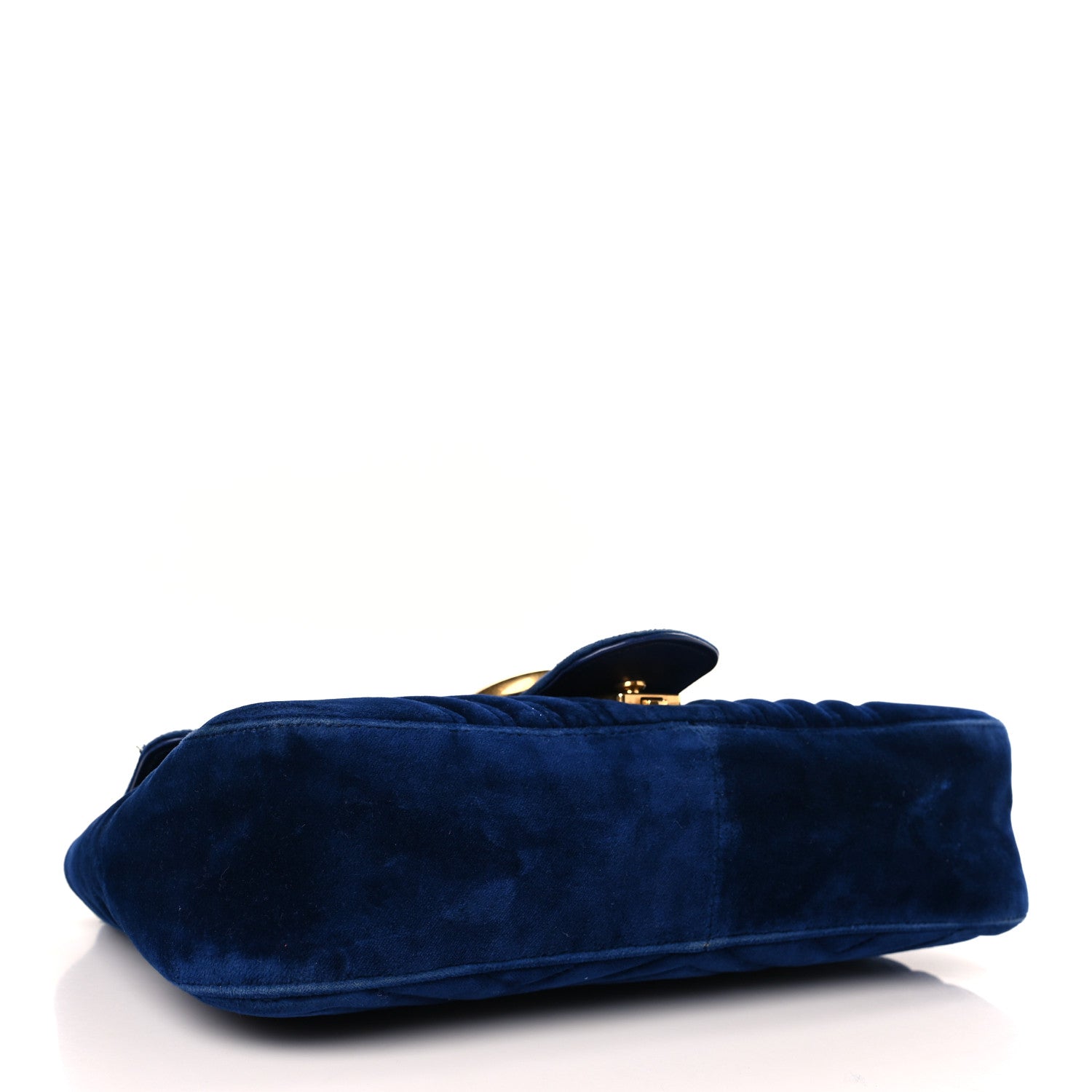 Gucci Velvet Matelasse Medium GG Marmont Shoulder Bag Cobalt Blue 4 of 9