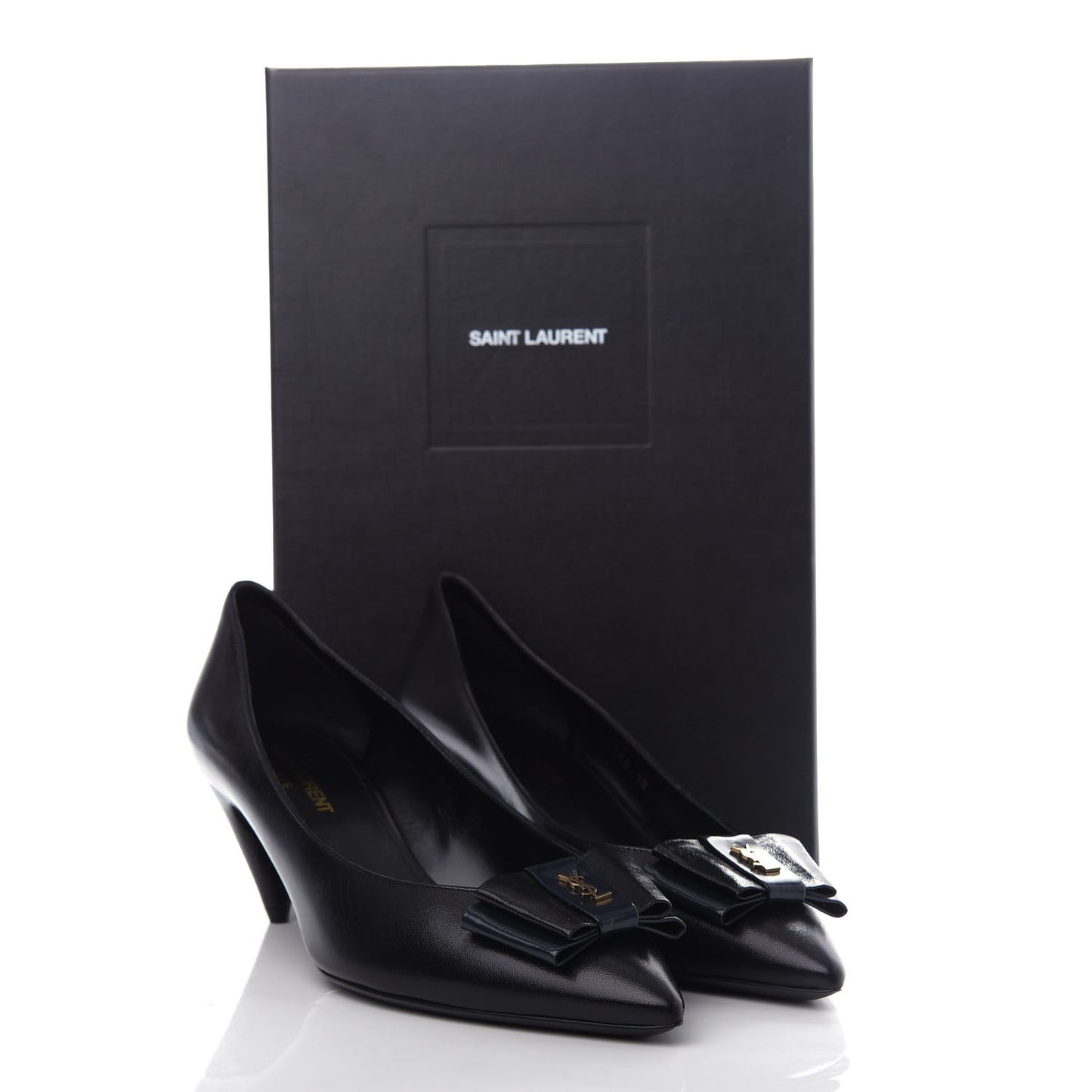 Calfskin Bow Anais Pumps 38 Black
