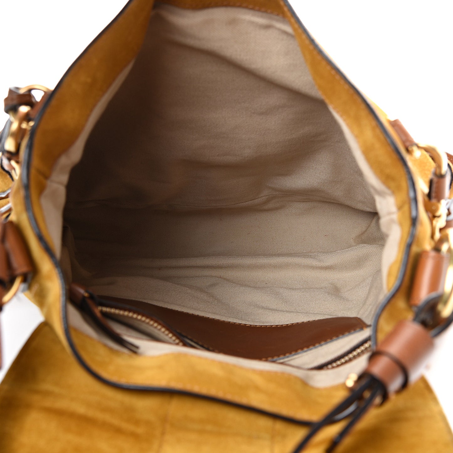 Suede Medium Lexa Shoulder Bag Mustard Brown