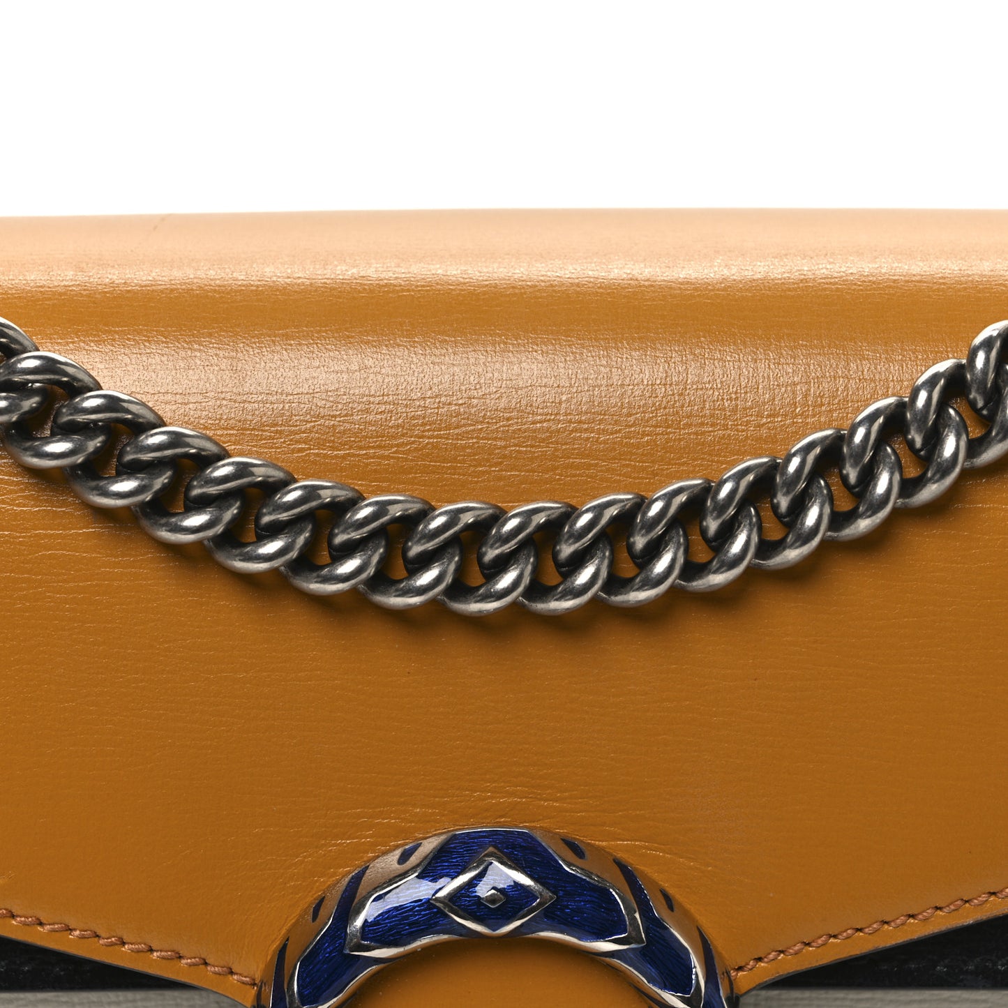 Azalea Calfskin Enamel Tri-Color Small Dionysus Shoulder Bag Mystic White Sun Oil Black Electric Blue