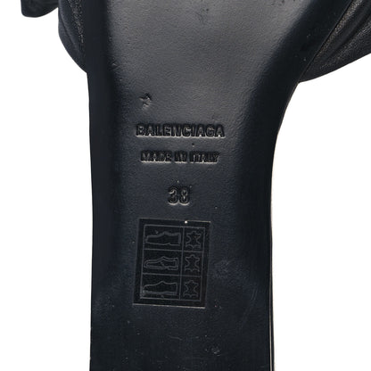Balenciaga Calfskin Square Bow Slide Sandals 38 Black 6 of 10