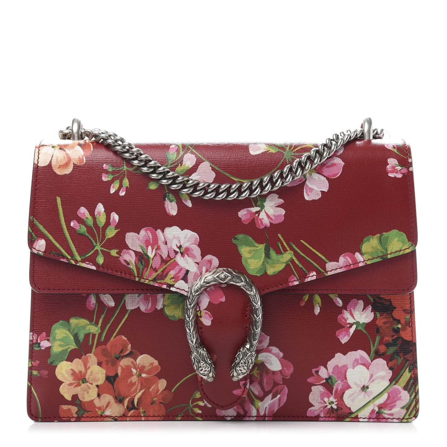 Calfskin Blooms Print Medium Dionysus Shoulder Bag Romantic Cherry Multicolor