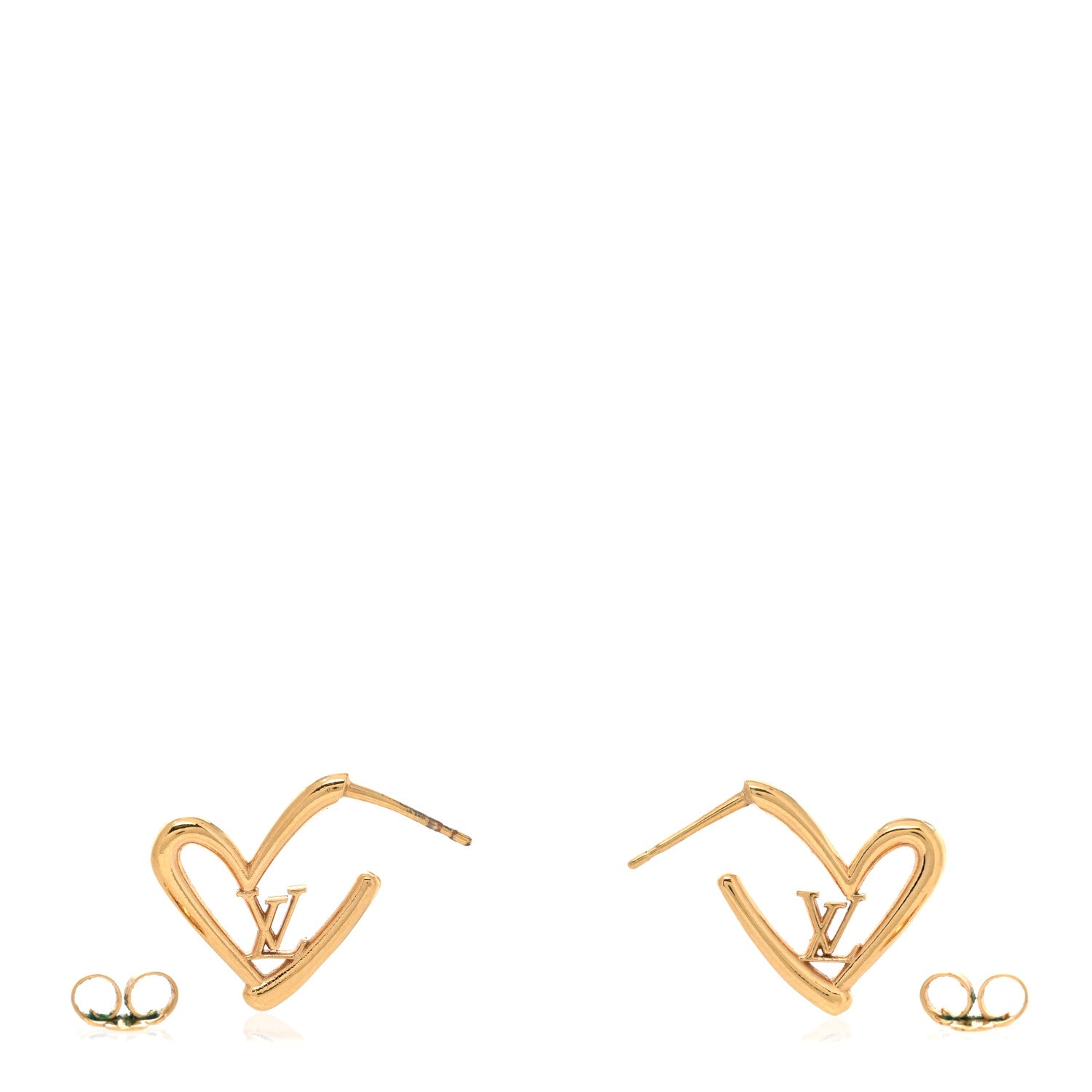 Louis Vuitton Fall In Love Heart Earrings PM Gold 3 of 6
