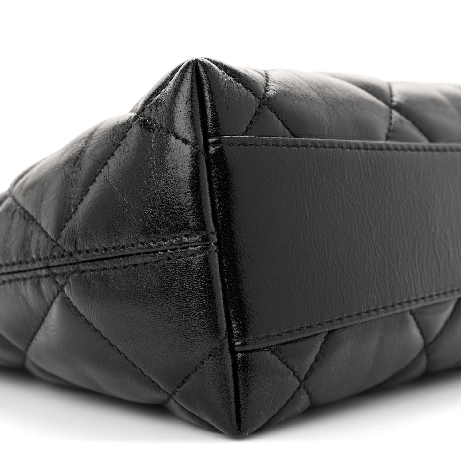 Chanel Shiny Crumpled Lambskin Quilted Small CC Funky Town Hobo Black 9 of 11