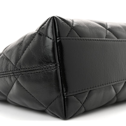 Chanel Shiny Crumpled Lambskin Quilted Small CC Funky Town Hobo Black 9 of 11
