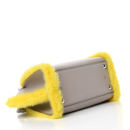 Fendi Vitello Dolce Mink Fur Mini 3jours Tote Beige Yellow 4 of 10