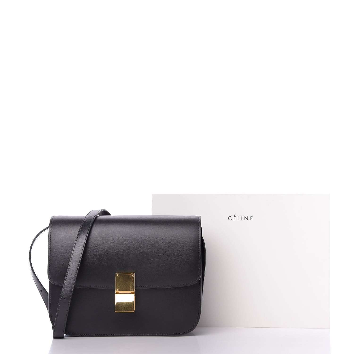 Celine Box Calfskin Medium Classic Box Flap Bag Black 10 of 10