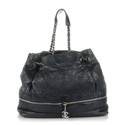 Chanel Lambskin Expandable Tote Dark Navy 1 of 9