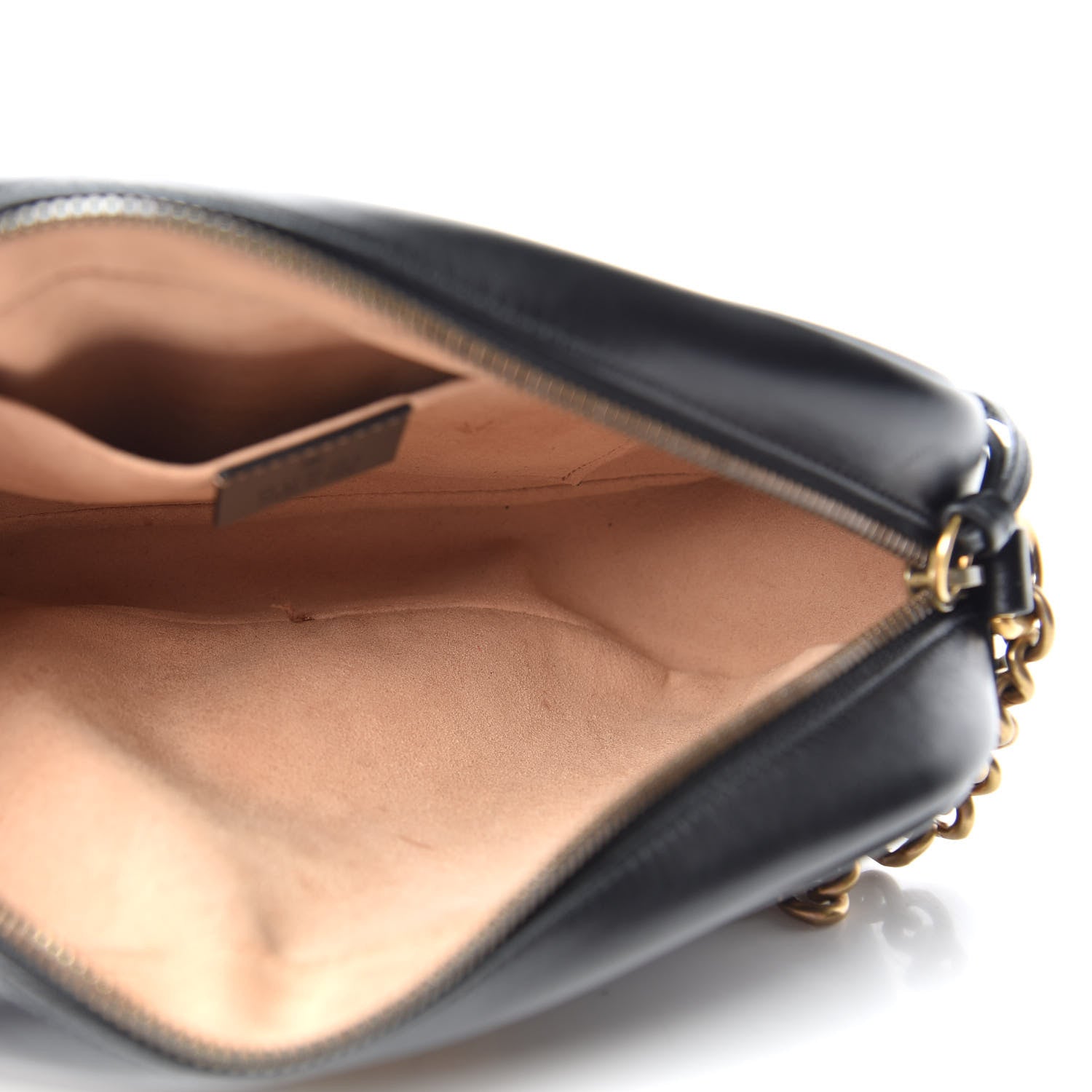 Gucci Calfskin Matelasse Small GG Marmont Chain Shoulder Bag Black 5 of 11