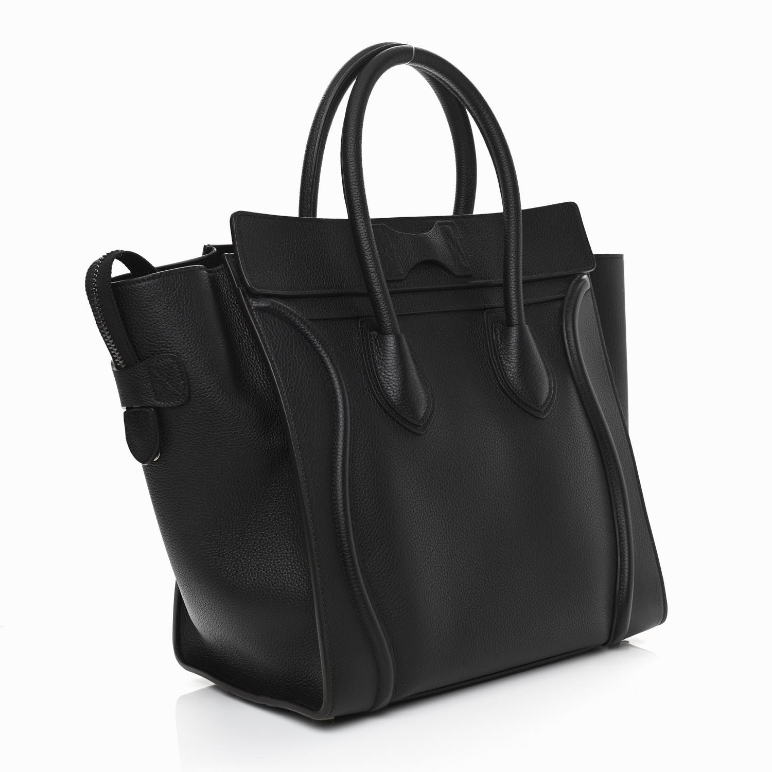 Celine Drummed Calfskin Mini Luggage Black 3 of 10