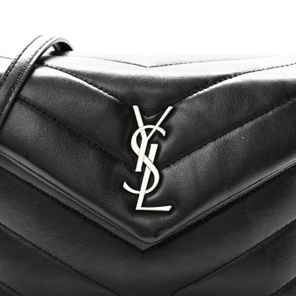 Saint Laurent Calfskin Y Quilted Monogram Toy Loulou Crossbody Bag Black 8 of 10