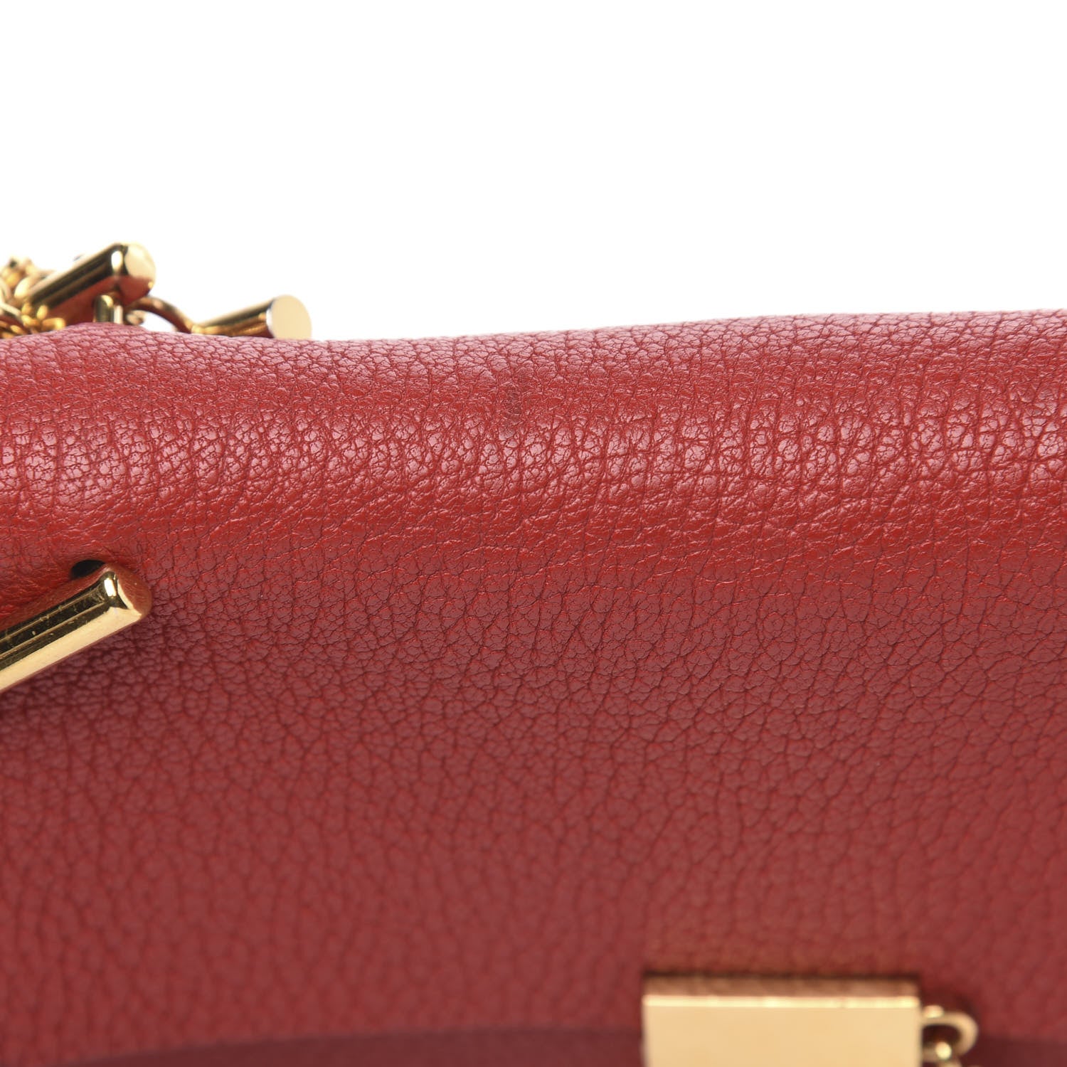 Chloe Grained Lambskin Mini Drew Shoulder Bag Plaid Red 7 of 12