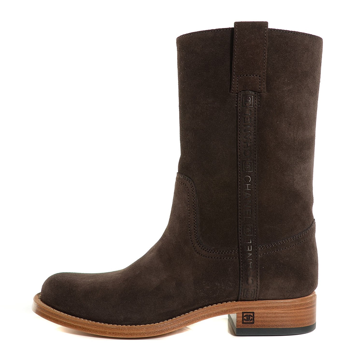 Suede Logo Boots 37.5 Brown
