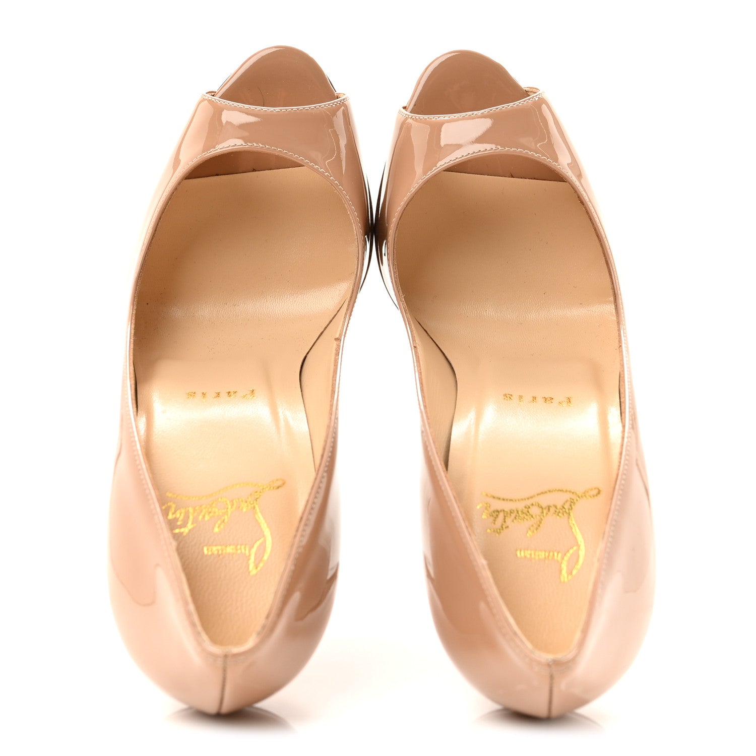 Christian Louboutin Patent Yootish 100 Pumps 35.5 Nude 2 of 9