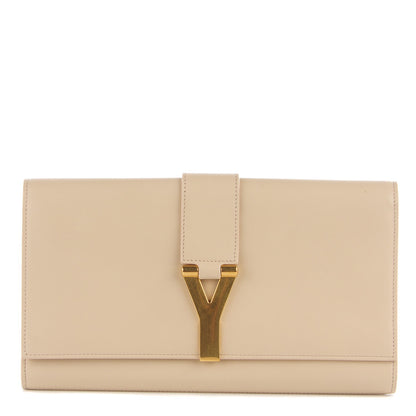 Saint Laurent Calfskin Classic Y Clutch Light Beige 1 of 9