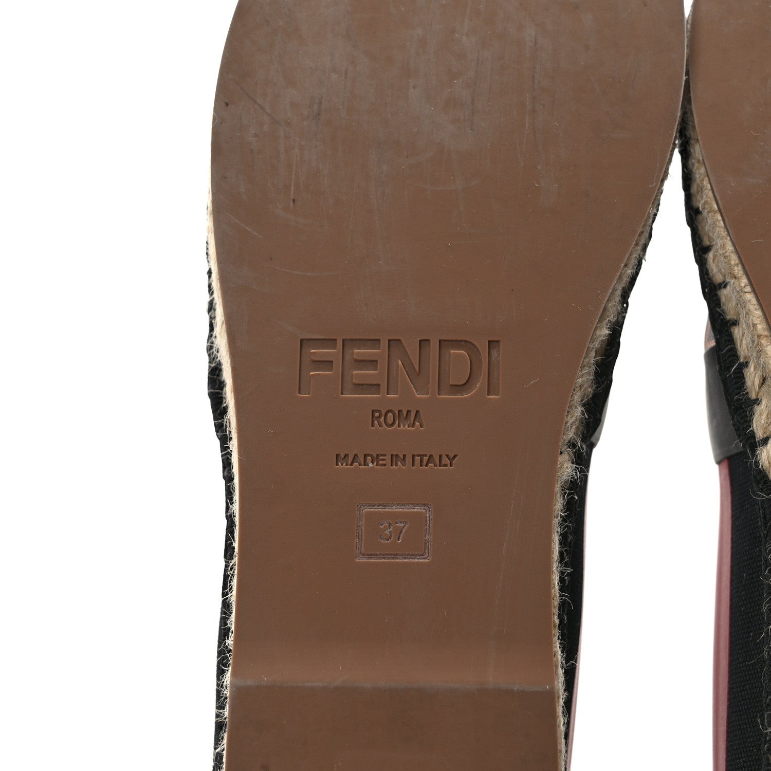 Fendi Canvas Mesh FF Colibri Espadrilles 37 Black Tobacco Moro 7 of 9