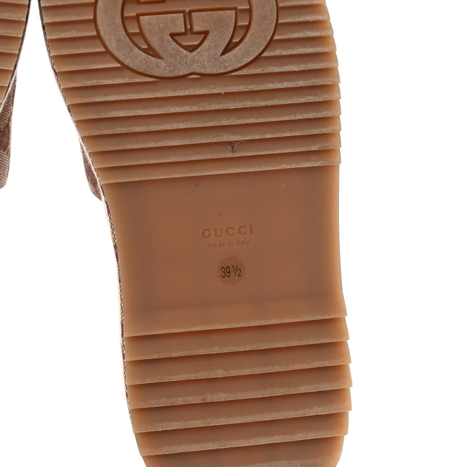 Gucci Canvas GG Monogram Angelina Platform Slide Sandals 39.5 Beige Ruggine 6 of 8