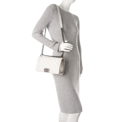 Chanel Calfskin Stitched Medium Boy Flap White 2 of 8