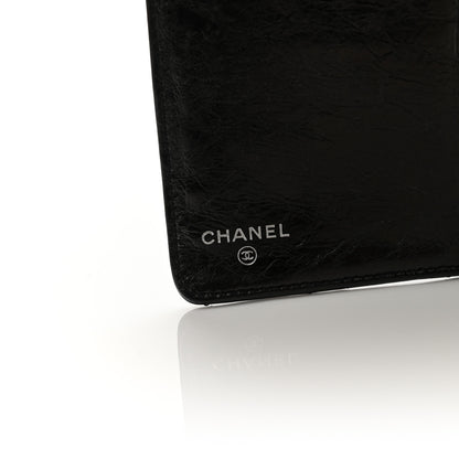 Chanel Patent Crumpled Calfskin Quilted Yen Reissue Wallet Black 6 of 9