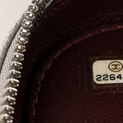 Chanel Metallic Caviar Quilted Large CC Filigree Vanity Case Silver 8 of 11