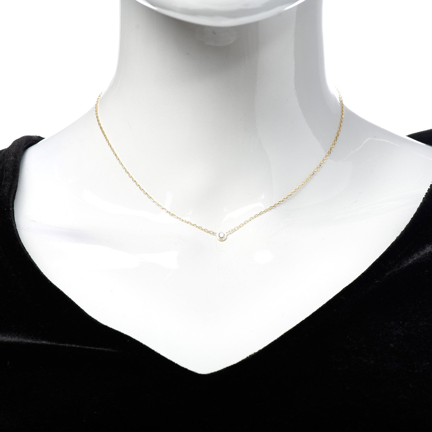 Cartier 18K Yellow Gold Diamond SM D'Amour Pendant Necklace 2 of 6